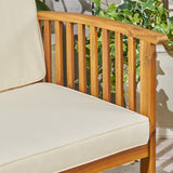 Outdoor Open Slat 6-Seater Acacia Wood Conversation Set with Coffee Table - NH390603