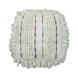 Boho Handcrafted Fabric Cube Pouf - NH953513