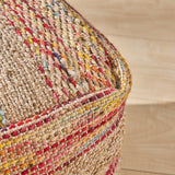 Handcrafted Boho Fabric Pouf - NH650603