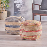 Handcrafted Boho Fabric Pouf - NH650603