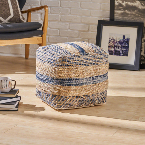 Handcrafted Boho Fabric Pouf - NH650603