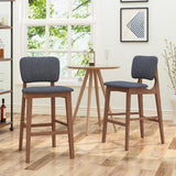 42" Wooden Bar Chair with Fabric Seats (Set of 2) - NH202903