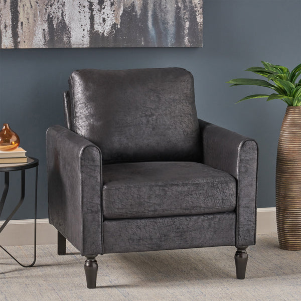 Contemporary Club Chair with Plush Microfiber Cushions - NH968803
