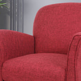 Contemporary Upholstered Tweed Fabric Armchair with Piped Edges - NH734603