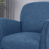Contemporary Upholstered Tweed Fabric Armchair with Piped Edges - NH734603