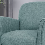 Contemporary Upholstered Tweed Fabric Armchair with Piped Edges - NH734603