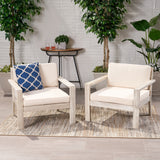 Outdoor Acacia Wood Club Chairs with Cushions (Set of 2) - NH860013