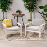 Outdoor Acacia Wood Club Chairs with Cushions (Set of 2) - NH860013