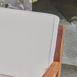 Outdoor Acacia Wood 6 Seater Sectional Sofa and Club Chair Set with Coffee Table - NH345603