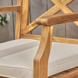 Outdoor Rustic Acacia Wood Barstools with Cushions (Set of 4) - NH540603