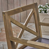 Outdoor Rustic Acacia Wood Barstools with Cushions (Set of 4) - NH540603