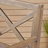 Outdoor Acacia Wood Barstool (set of 2) - NH618503