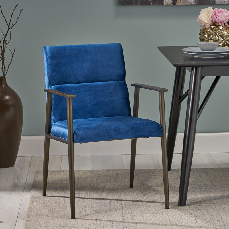 Modern Glam Velvet Dining Arm Chair - NH932803