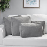Indoor Water Resistant 18" Square Throw and 12"x20" Rectangular Lumbar Pillow Set (Set of 4) - NH460803
