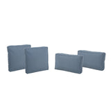 Indoor Water Resistant 18" Square Throw and 12"x20" Rectangular Lumbar Pillow Set (Set of 4) - NH460803