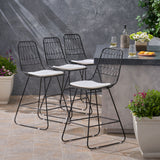 Outdoor 26" Seats Iron Counter Stools with Cushions (Set of 4) - NH806703