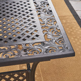 Expandable Patio Dining Table, 64" - 81", Cast Aluminum, Shiny Copper - NH715703