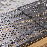 Expandable Patio Dining Table, 64" - 81", Cast Aluminum, Shiny Copper - NH715703