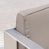 Outdoor 4-Seater Aluminum Chat Set with Fire Pit and Tank Holder - NH174603