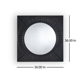 Modern Square Tempered Glass and Iron Metal Wall Mirror - NH097803