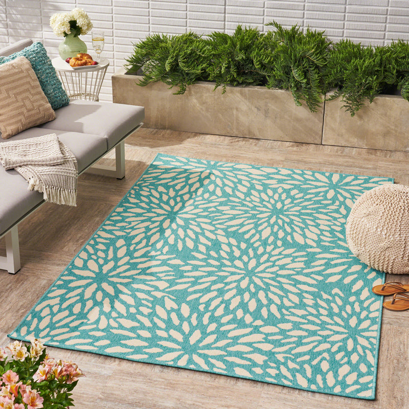 Outdoor Floral Area Rug - NH339403