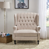 Oversized Tufted Wingback Fabric Push Back Recliner - NH242803