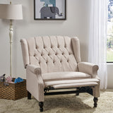 Oversized Tufted Wingback Fabric Push Back Recliner - NH242803