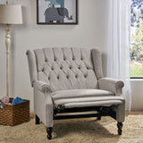 Oversized Tufted Wingback Fabric Push Back Recliner - NH242803