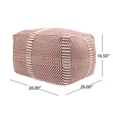 Outdoor Boho Water Resistant 26" Rectangular Ottoman Pouf - NH520803