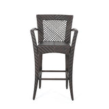 Outdoor 46" Wicker Barstool (Set of 4), Multi Brown Finish - NH042903