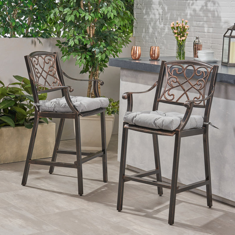 Outdoor Barstool with Cushion (Set of 2) - NH561013