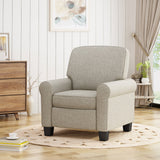 Contemporary Scrolled Arm Upholstered Fabric Club Chair w/ Tonal Piping - NH225703