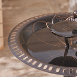 Outdoor Aluminum and Iron Bird Bath, Shiny Copper - NH163503