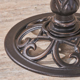 Outdoor Aluminum and Iron Bird Bath, Shiny Copper - NH163503