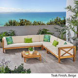 Outdoor 7 Seater Acacia Wood Sectional Sofa Set - NH034803