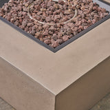Outdoor Acacia Wood 7-Piece Sectional Sofa Set with Fire Pit - NH917603