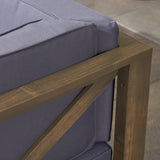 Outdoor Acacia Wood 12-Piece U-Shaped Sectional Sofa Set with Two Coffee Tables - NH467603