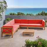 Outdoor 7 Seater Acacia Wood Sectional Sofa Set - NH034803