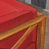 Outdoor Acacia Wood 7-Piece Sectional Sofa Set with Fire Pit - NH917603