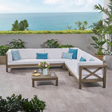 Outdoor 7 Seater Acacia Wood Sectional Sofa Set - NH034803