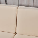 Outdoor Sectional Sofa Set with Coffee Table - 4-Piece 3-Seater - Acacia Wood - Outdoor Cushions - NH350703