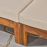 Outdoor Sectional Sofa Set with Coffee Table - 4-Piece 3-Seater - Acacia Wood - Outdoor Cushions - NH350703