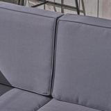 Outdoor Sectional Sofa Set with Coffee Table - 4-Piece 3-Seater - Acacia Wood - Outdoor Cushions - NH550703