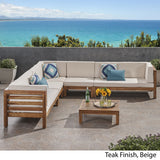 Outdoor 7 Seater Acacia Wood Sectional Sofa Set - NH974803