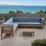 Outdoor 7 Seater Acacia Wood Sectional Sofa Set - NH974803