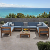 Outdoor 9 Seater Acacia Wood Sectional Sofa Set - NH484803