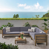 Outdoor 7 Seater Acacia Wood Sectional Sofa Set - NH974803
