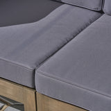 Outdoor V-Shaped Sectional Sofa Set - 5-Seater - Acacia Wood - Outdoor Cushions - NH460703