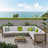 Outdoor 7 Seater Acacia Wood Sectional Sofa Set - NH974803