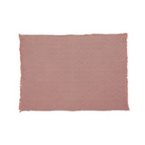 Contemporary Cotton Throw Blanket with Fringes, Dusty Pink - NH793903